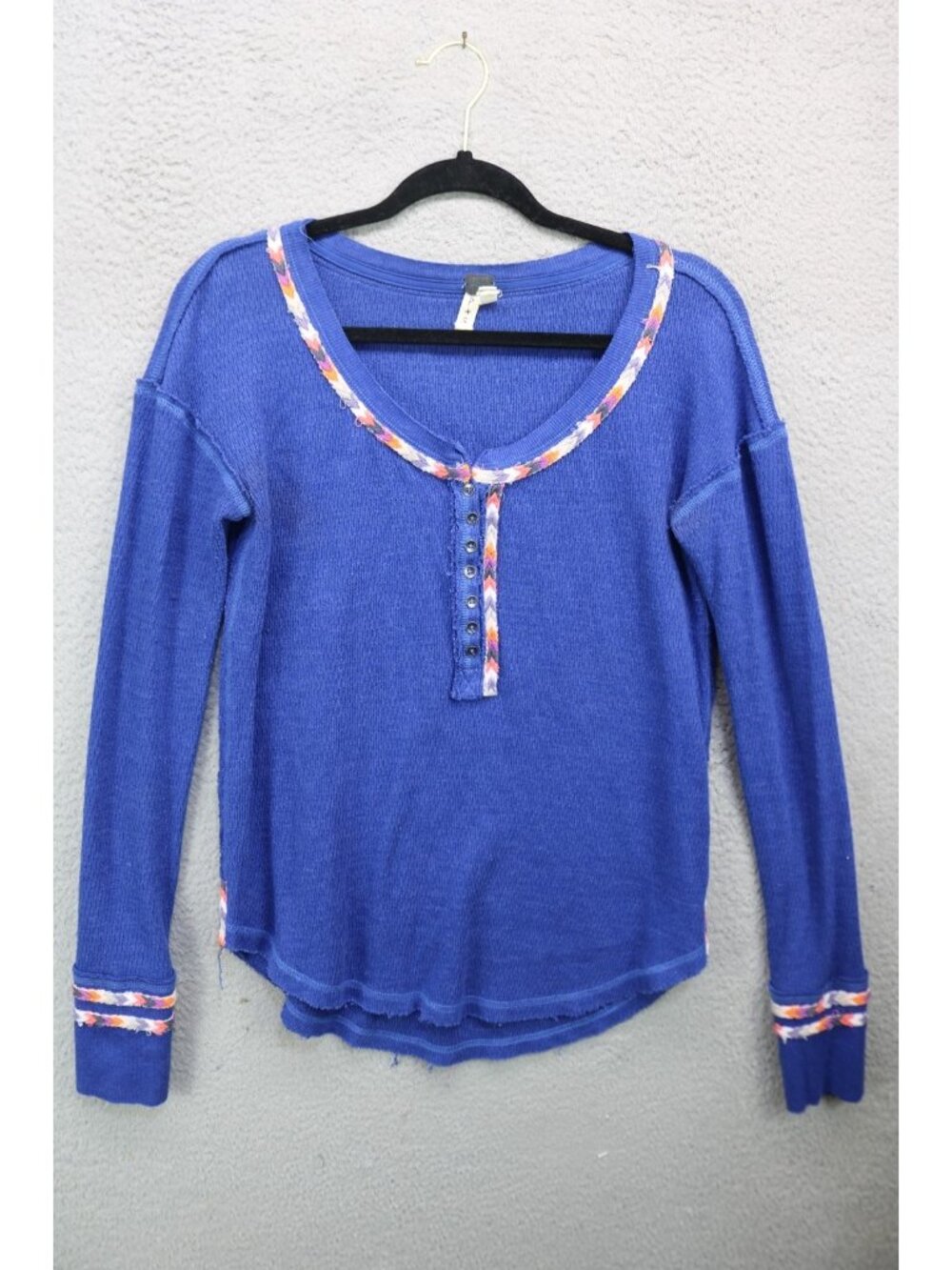 We The Free Waffle Weave Henley Long Sleeve Top-Size PS-Soft-BOHO
